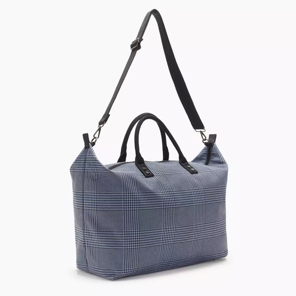 Lulu Dharma Frasier Weekender Bag in Blue Plaid NWT - Picture 1 of 5